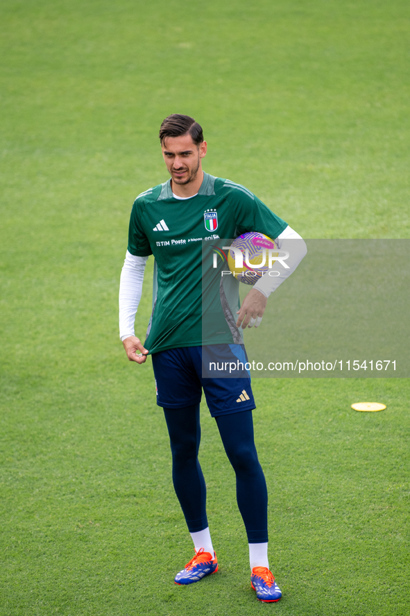 Alex Meret attends the Italian National Team training camp at Centro Tecnico Federale in Coverciano, Florence, Italy. 