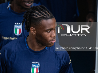 Destiny Udogie attends the Italian National Team training camp at Centro Tecnico Federale in Coverciano, Florence, Italy. (