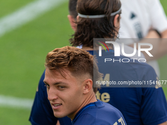 Mateo Retegui attends the Italian National Team training camp at Centro Tecnico Federale in Coverciano, Florence, Italy. (