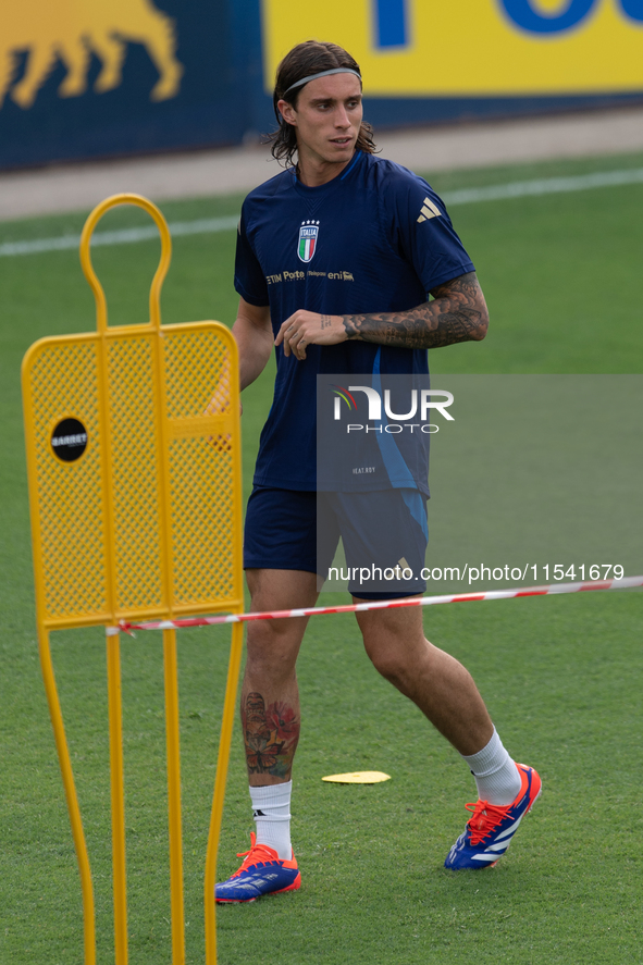 Riccardo Calafiori attends the Italian National Team training camp at Centro Tecnico Federale in Coverciano, Florence, Italy. 