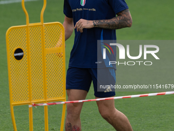 Riccardo Calafiori attends the Italian National Team training camp at Centro Tecnico Federale in Coverciano, Florence, Italy. (