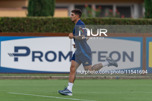 Giovanni di Lorenzo attends the Italian National Team training camp at Centro Tecnico Federale in Coverciano, Florence, Italy. 