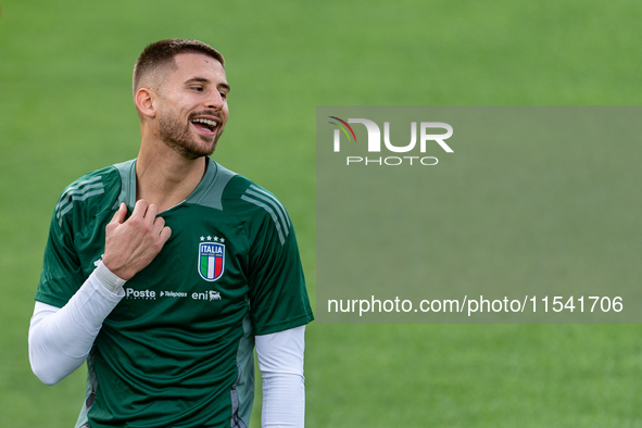 Gugliemo Vicario attends the Italian National Team training camp at Centro Tecnico Federale in Coverciano, Florence, Italy. 