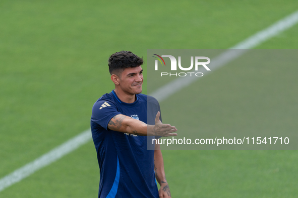 Raoul Bellanova attends the Italian National Team training camp at Centro Tecnico Federale in Coverciano, Florence, Italy. 