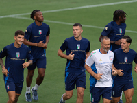 Players of Italy in action during an Italy training session at Centro Tecnico Federale di Coverciano in Florence, Italy, on September 2, 202...