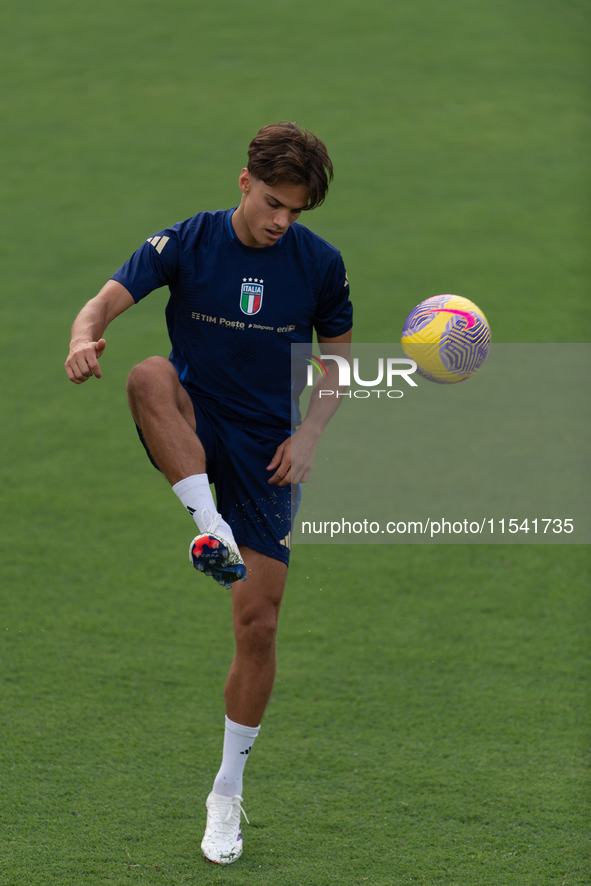 Samuele Ricci attends the Italian National Team training camp at Centro Tecnico Federale in Coverciano, Florence, Italy. 