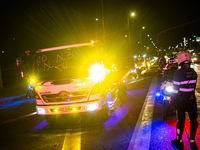 Truckers take part in a demonstration against the rise of fuel prices in Bogota, Colombia, on September 2, 2024. (