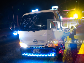 Truckers take part in a demonstration against the rise of fuel prices in Bogota, Colombia, on September 2, 2024. (