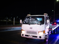 Truckers take part in a demonstration against the rise of fuel prices in Bogota, Colombia, on September 2, 2024. (