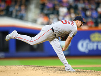 Boston Red Sox pitcher Josh Winckowski #25 throws during the sixth inning of the baseball game against the New York Mets at Citi Field in Co...