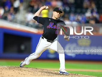 New York Mets relief pitcher Phil Maton #88 throws during the ninth inning of the baseball game against the Boston Red Sox at Citi Field in...