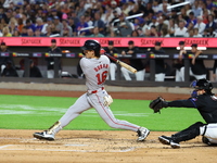 Boston Red Sox Jarren Duran #16 singles during the third inning of the baseball game against the New York Mets at Citi Field in Corona, N.Y....