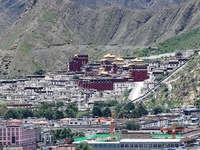 View of Tashi Lhunpo Monastery in Shigatse, Tibet, China, on August 10, 2024. (