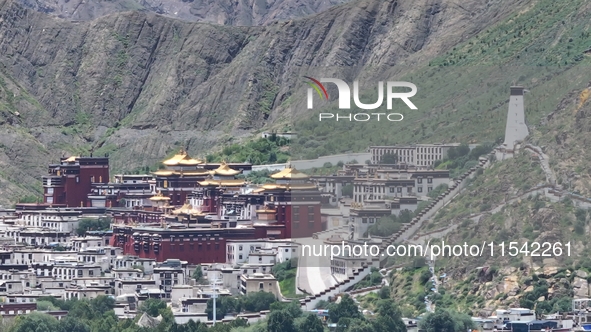 View of Tashi Lhunpo Monastery in Shigatse, Tibet, China, on August 10, 2024. 