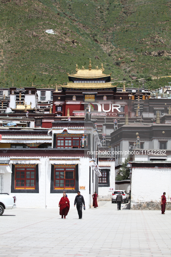 View of Tashi Lhunpo Monastery in Shigatse, Tibet, China, on August 10, 2024. 