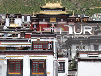 View of Tashi Lhunpo Monastery in Shigatse, Tibet, China, on August 10, 2024. (