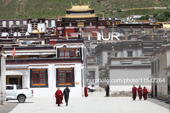 View of Tashi Lhunpo Monastery in Shigatse, Tibet, China, on August 10, 2024. 