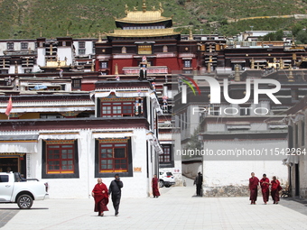 View of Tashi Lhunpo Monastery in Shigatse, Tibet, China, on August 10, 2024. (