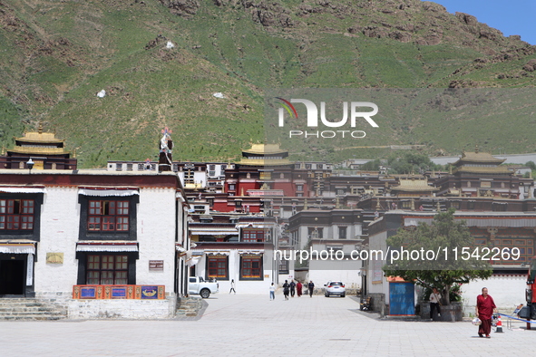 View of Tashi Lhunpo Monastery in Shigatse, Tibet, China, on August 10, 2024. 