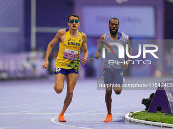 Yeltsin Jacques of Brazil in action in Men's 1500m - T11 Final during the Paris 2024 Paralympic Games at Stade de France on September 3, 202...