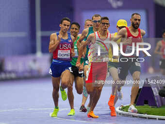 Joel Gomez of United States of America in action in Men's 1500m - T13 Final during the Paris 2024 Paralympic Games at Stade de France on Sep...