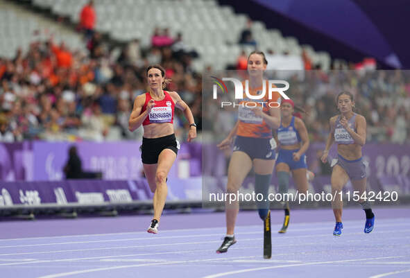 Irmgard Bensusan of Germany in action in Women's 200m - T44 Round 1 during the Paris 2024 Paralympic Games at Stade de France on September 3...