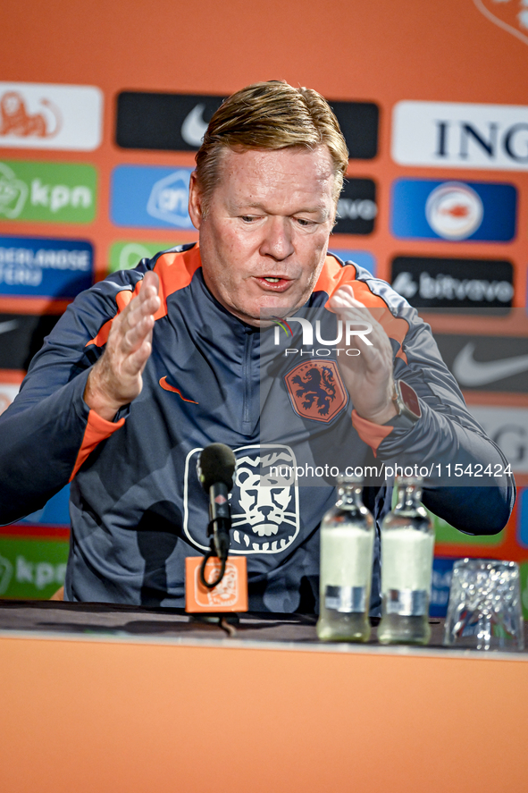 Netherlands trainer coach Ronald Koeman during the match training and press conference for the Netherlands Nations League season 2024-2025 a...