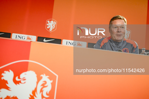 Netherlands trainer coach Ronald Koeman during the match training and press conference for the Netherlands Nations League season 2024-2025 a...