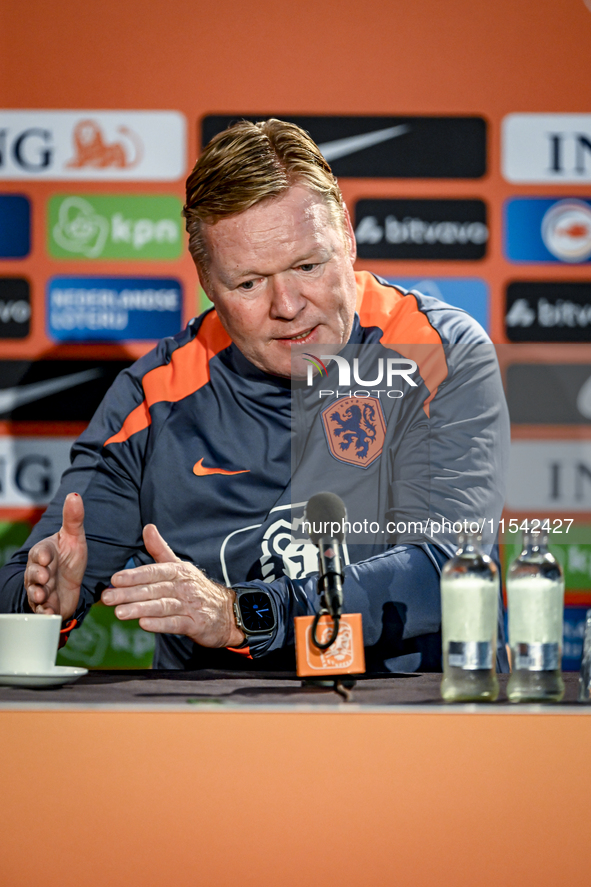 During the match training and press conference for the Netherlands Nations League season 2024-2025 at the KNVB Campus in Zeist, Netherlands,...