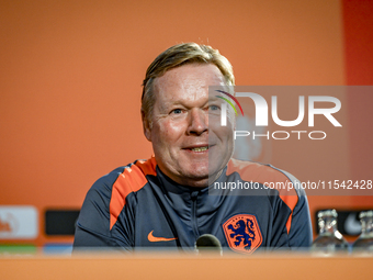 Netherlands trainer coach Ronald Koeman during the match training and press conference for the Netherlands Nations League season 2024-2025 a...