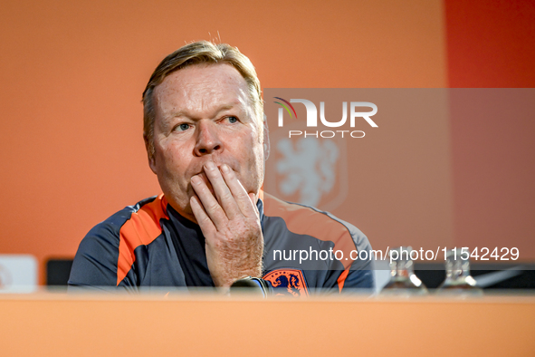 Netherlands trainer coach Ronald Koeman during the match training and press conference for the Netherlands Nations League season 2024-2025 a...