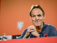 Bas Tichelaar participates in the training and press conference for the Netherlands Nations League season 2024-2025 at the KNVB Campus in Ze...