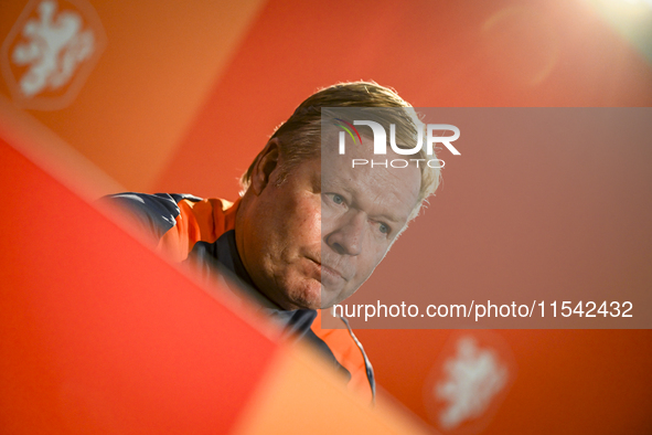 Netherlands trainer coach Ronald Koeman during the match training and press conference for the Netherlands Nations League season 2024-2025 a...