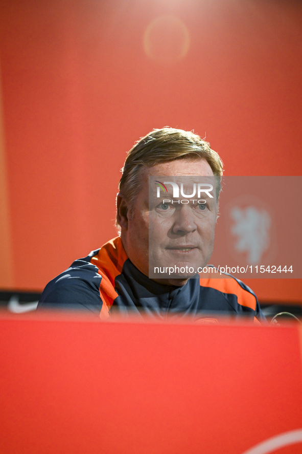 Netherlands trainer coach Ronald Koeman during the match training and press conference for the Netherlands Nations League season 2024-2025 a...