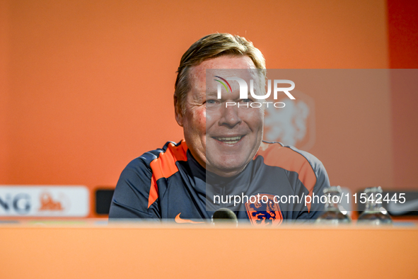 Netherlands trainer coach Ronald Koeman during the match training and press conference for the Netherlands Nations League season 2024-2025 a...