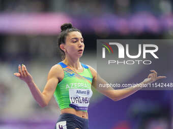 Lamiya Valiyeva of Azerbaijan in action in Women's 100m - T13 Round 1 during the Paris 2024 Paralympic Games at Stade de France on September...