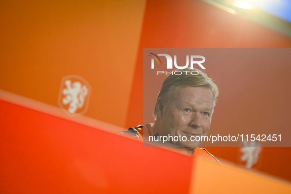 Netherlands trainer coach Ronald Koeman during the match training and press conference for the Netherlands Nations League season 2024-2025 a...