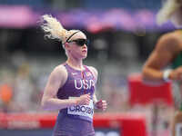 Kym Crosby of United States of America in action in Women's 100m - T13 Round 1 during the Paris 2024 Paralympic Games at Stade de France on...