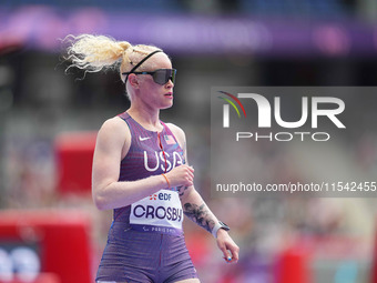 Kym Crosby of United States of America in action in Women's 100m - T13 Round 1 during the Paris 2024 Paralympic Games at Stade de France on...