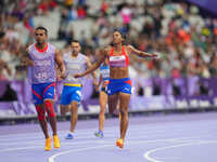 Omara Durand Elias of Cuba in action in Women's 400m - T12 Final during the Paris 2024 Paralympic Games at Stade de France on September 3, 2...