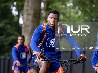 Netherlands player Denzel Dumfries participates in the training and press conference for the Netherlands Nations League season 2024-2025 at...