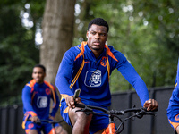 Netherlands player Denzel Dumfries participates in the training and press conference for the Netherlands Nations League season 2024-2025 at...