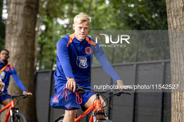 Netherlands player Jan Paul van Hecke participates in the training and press conference for the Netherlands Nations League season 2024-2025...