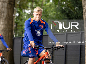 Netherlands player Jan Paul van Hecke participates in the training and press conference for the Netherlands Nations League season 2024-2025...