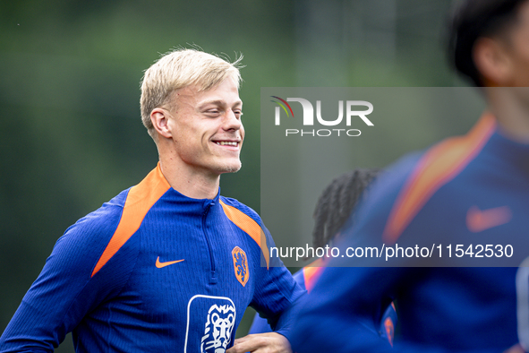 Netherlands player Jan Paul van Hecke participates in the training and press conference for the Netherlands Nations League season 2024-2025...