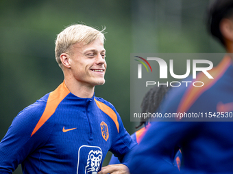 Netherlands player Jan Paul van Hecke participates in the training and press conference for the Netherlands Nations League season 2024-2025...