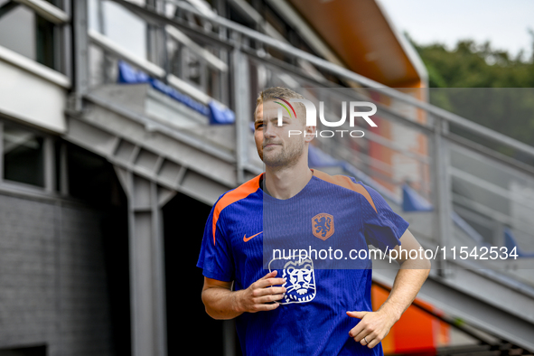 Netherlands player Matthijs de Ligt participates in the training and press conference for the Netherlands Nations League season 2024-2025 at...