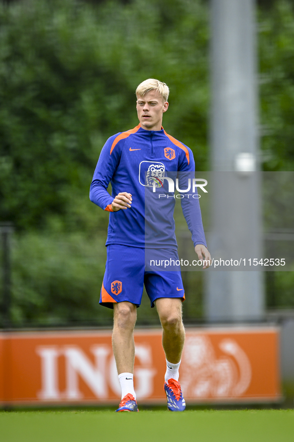 Netherlands player Jan Paul van Hecke participates in the training and press conference for the Netherlands Nations League season 2024-2025...