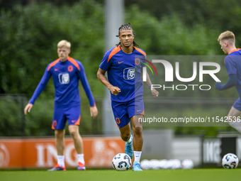 Netherlands player Nathan Ake during the training and press conference for the Netherlands Nations League season 2024-2025 at the KNVB Campu...