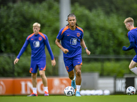 Netherlands player Nathan Ake during the training and press conference for the Netherlands Nations League season 2024-2025 at the KNVB Campu...